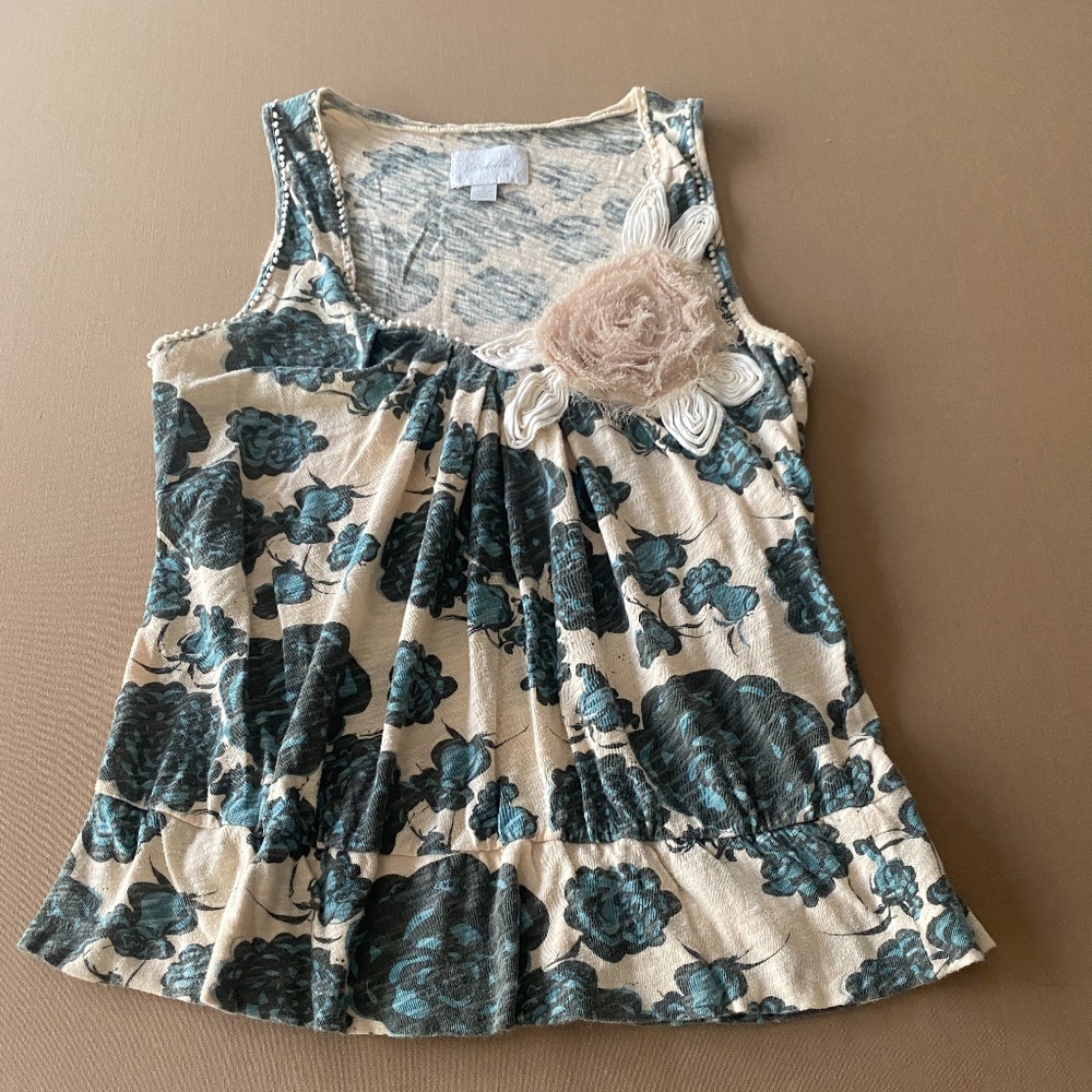 Anthropologie Deletta Floral Sleeveless Tank Top S - Picture 8 of 10